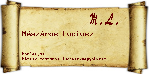Mészáros Luciusz névjegykártya